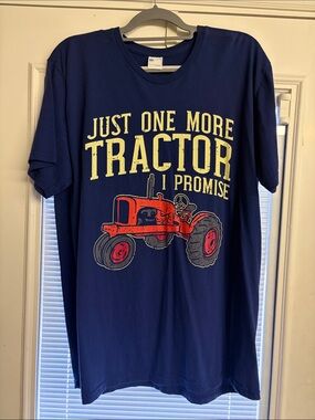 Kids Navy 'Just One More Tractor' Graphic Tee